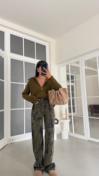 Yeşil ZR Model Kadife Tasarım Jean GAUS-02170GAUSDenim PantsGAUS-02170