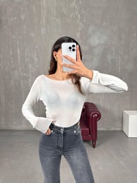 Sarpe Beyaz Transparan İnce TrikoGausTRİKOGU100763