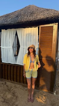 Sarı ZR Model Triko Polo Yaka Gömlek Şort İkili Takım GAUS-01495GAUSTAKIMGAUS-01495