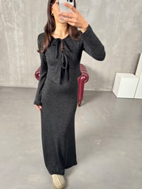 Bagg Antrasit Askılı Elbise Hırka İkili TakımGausELBİSEGU00904093