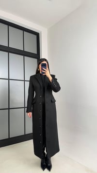 Siyah Önü Düğmeli Vatkalı Astarlı Premium Kaşe Kaban Gaus-01030GAUSKABANgaus-01030