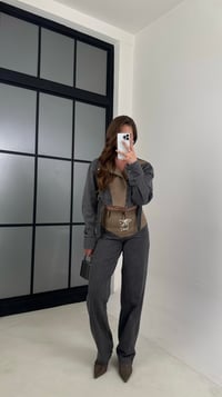 Füme İki Renkli Ceket Pantolon Tasarım Denim Takım GAUS-00445GAUSSuitsGAUS-00445