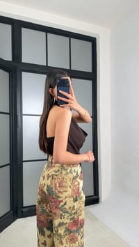 Acı Kahve Zımba Detaylı Beli Lastikli Premium Crop GAUS-01488GAUSCROPGAUS-01488
