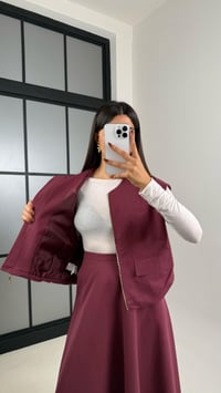 Bordo Astarlı Cep Detaylı Yelek Etek İkili Premium Takım GAUS-00181GAUSSuitsGAUS-00181