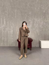 Kahve Astarlı Ceket Pantolon Takım Gaus00069GausTAKIMGU1001161