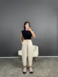 Mina Ekru Tensel Kumaş Şalvar Pantolon GausTSHIRTGU004726