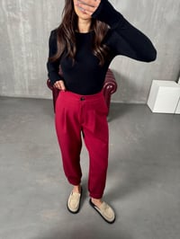 Oslo Bordo Beli Lastikli Havuç PantolonGausPANTOLONGU00904167