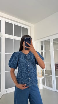 Mavi Balon Kol Denim Ceket GAUS-02039GAUSJacketsGAUS-02039