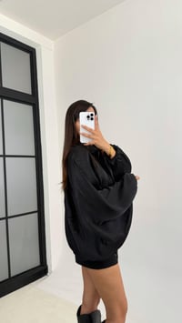 Siyah Saten Bomber Ceket GAUS-00118GAUSCEKETGAUS-00118