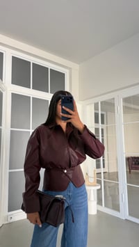 Bordo Düğme Detaylı Premium Deri Ceket GAUS-01992GAUSJacketsGAUS-01992