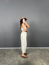 Axel Taş Keten Crop Pantolon İkili TakımGausTAKIMGU008771