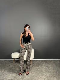 GU Leopar Desenli Straight Leg JeanGausDENİM PANTOLONGU007259