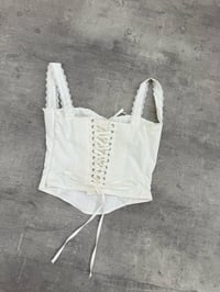 Beyaz Askılı Arkası Lastikli Dantelli Bustiyer Crop Gaus00286GausCROPGU1001662