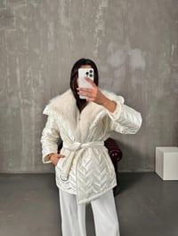 Vanesa Beyaz Parlak Kuşaklı MontGausMONTGU00904153