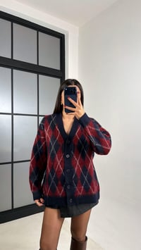 Bordo Baklava Desenli Triko Hırka GAUS-00627GAUSHIRKAGAUS-00627