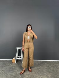 Nele Kahve Yelek Pantolon Nakış İşlemeli TakımGausTAKIMGU008212