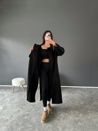 Loc Siyah Yırtmaçlı Kuşaklı KabanGausKABANGU002519