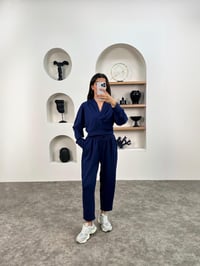 Nevia Lacivert Modal Kumaş Kapüşonlu Rahat İkili TakımGausTAKIMGU008952
