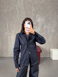 Vesa Lacivert Vatkalı Denim GömlekGausGÖMLEKGU100623