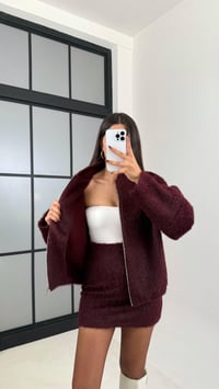 Bordo Ceket Etek Keçeli İkili Takım GAUS-00218GAUSTAKIMGAUS-00218