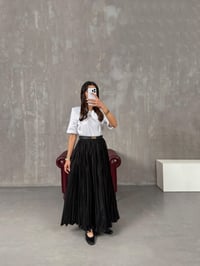 Essa Siyah Kırışık Kumaş Kraş Maxi Boy EtekGausETEKGU100297