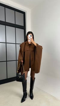 Kahve Premium Tasarım Panço Trençkot GAUS-00156GAUSTRENÇKOTGAUS-00156