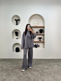Mote Gri Modal Kumaş İkili TakımGausTAKIMGU009010