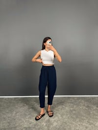 Arion Lacivert Ayrobin Keten PantolonGausPANTOLONGU008498