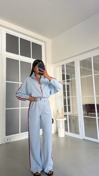 Mavi TWST Model Şerit Detaylı Hırka Beli Lastikli Eşofman Takım GAUS-02079GAUSTAKIMGAUS-02079