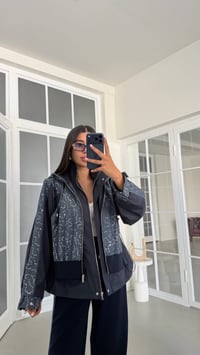 Lacivert Pullu Beli Lastikli Ceket Pantolon Paraşüt Detaylı Modal Takım GAUS-02048GAUSTAKIMGAUS-02048