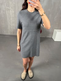 Nocas Antrasit Selanik Kumaş Yumuşak Bisiklet Yaka ElbiseGausELBİSEGU100450