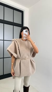 Taş Kemerli Tasarım Kürklü Panço GAUS-00520GAUSYELEKGAUS-00520