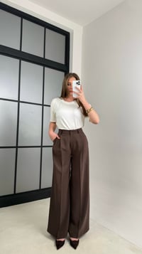 Kahve Cep Detaylı Tencel Pantolon GAUS-00992GAUSPantsGAUS-00992