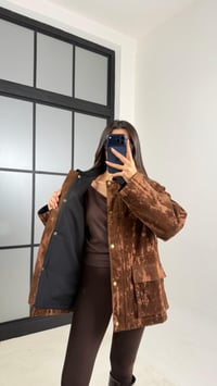 Kahve Kadife Yakalı Efektli Premium Mont GAUS-00791GAUSMONTGAUS-00791