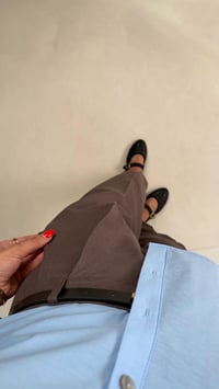 Kahve  Kemerli Cepli Premium Keten Pantolon Gaus00513GausPANTOLONGU1002206