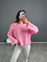 Mio Pembe Kayık Yaka Triko Kazak GausKAZAKGU002711