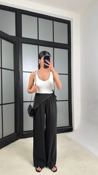 Siyah Bandana Detaylı Tencel Pantolon GAUS-01424GAUSPANTOLONGAUS-01424