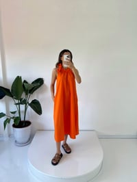 Gipsy Turuncu Poplin Kemer Detaylı Mini ElbiseGausELBİSEGU001497
