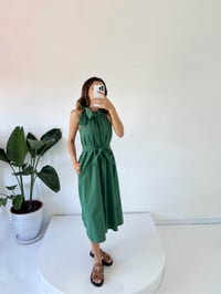 Gipsy Yeşil Poplin Kemer Detaylı Mini ElbiseGausELBİSEGU001498