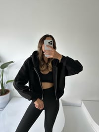 Girly Siyah Şardonlu Fermuarlı SweatshirtGausSWEATSHIRTGU002190