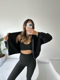 Girly Siyah Şardonlu Fermuarlı SweatshirtGausSWEATSHIRTGU002190