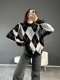 Gri Baklava Dilim Oversize KazakGausKAZAKGU002326