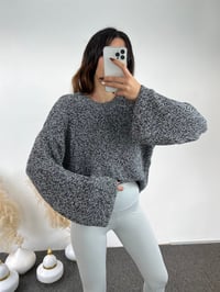 Gri Kırçıllı Oversize Kazak GausKAZAKGU00787