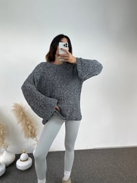 Gri Kırçıllı Oversize Kazak GausKAZAKGU00787