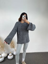 Gri Kırçıllı Oversize Kazak GausKAZAKGU00787