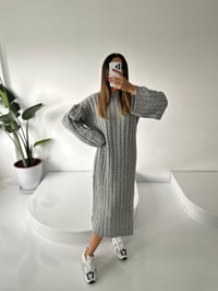Gri Uzun Triko ElbiseGausELBİSEGU001964