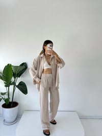 Ines Bej Cupra Kumaş Gömlekli Pantolon İkili TakımGausTAKIMGU001484