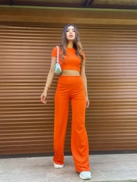 İva Turuncu Crop Pantolon TakımGausTAKIMGU00325