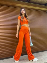 İva Turuncu Crop Pantolon TakımGausTAKIMGU00325