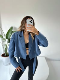 Jamie Mavi Kısa Trençkot GausCEKETGU001812